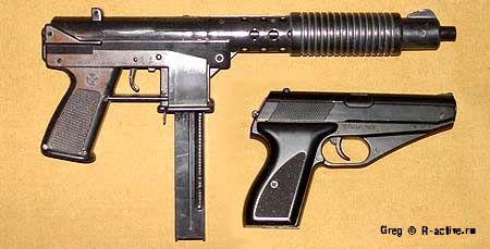 Бюджетные спринговые пистолет-пулемет и пистолет.